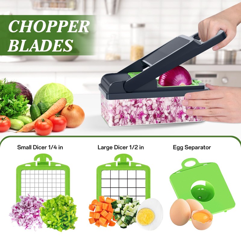 HomeHacks Vegetable Chopper Vegetable Cutter, 12 in 1 Kitchen Gadget,