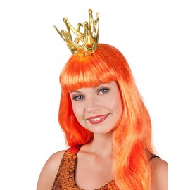 Boland Boland 61591 - Krone Amy, 1 Stück, Größe ca. 9 cm, Gold mit Gummiband, aus glänzendem Kunststoff, Klettverschluss, Prinzessin, Prinz, Königin, König, Accessoire, Verkleidung, Karneval, Kostüm, Märchen