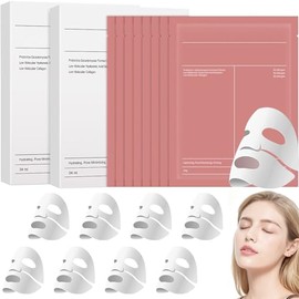 LUHI Bio Mascarilla Colageno 8pcs,mascarillas de colageno,bio mascarilla colageno,mascarilla sheet mask, profunda de biocolgeno,de noche, reduce los  