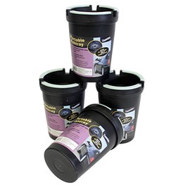 Paquete de 4 cenicero autoextinguible estilo taza, estilo taza, cubeta trasero, cenicero portátil, color negro