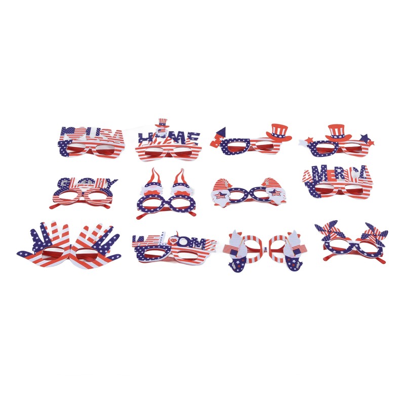 12pcs American Independence Day Glasses American Flag Holiday Glasses for
