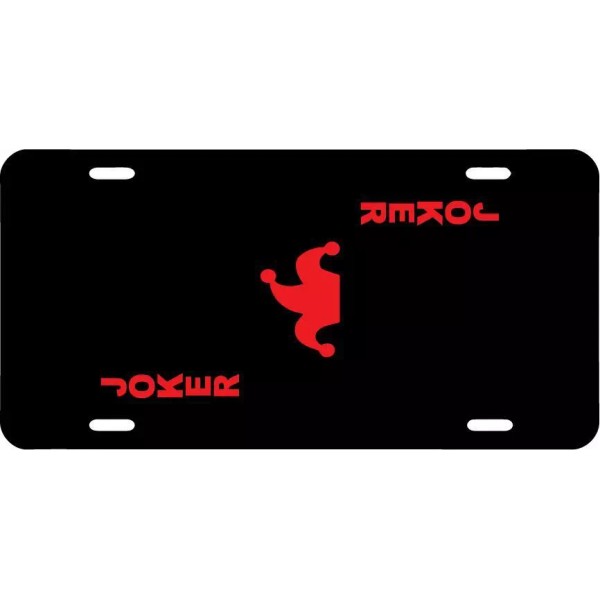 Section13Graphics Joker Card (RED) Black Vanity License Plate
