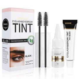 2 in 1 Black Lash & Brow Kit, Instant Eyebrow Makeup Set with Black Bushy Effects, Lasting for 6 Weeks Black Hair Looking for Salon Home Use 7ml (Black)