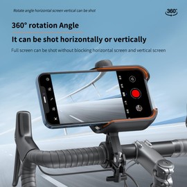 UNNESTAR Motorcycle Phone Mount Holder - Universal Elasticity Phone Holder for Bicycle ATV Handlebar 360° Rotatable Anti-Shake