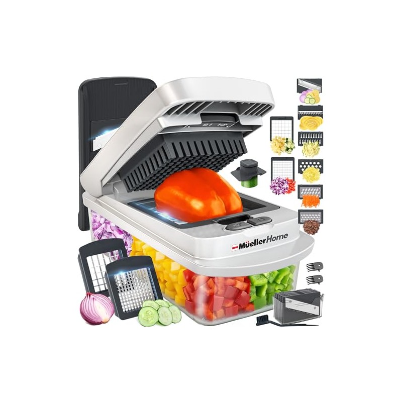 Mueller Original Pro Chopper - Versatile 10-in-1 Vegetable Cutter