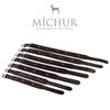 Michur Antonio Leather Dog Collar Brown Leather with Blue Stones
