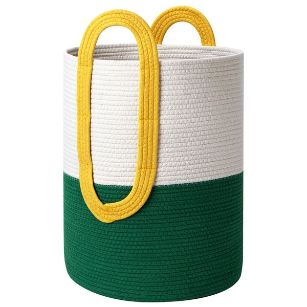 Woven Rope Laundry Basket Clothes Hamper with Handles, Large Blanket