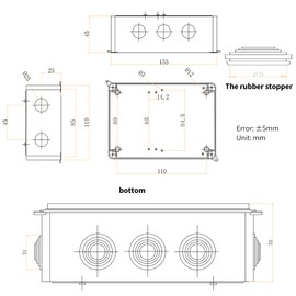 MAKERELE IP65 Watertight Electrical Box Plastic Waterproof Dustproof Universal Electrical Project Enclosure White 5.9”×4.3”×2.8”inch(150×110×70mm)