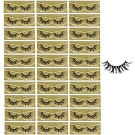 FARRED Wholesale Fluffy Dramatic Bulk Lashes 30 pairs Pack Individual Box 10-18mm Volume Faux Mink Eyelash Thick 8D Fake Lash Short Natural Look Eyelashes (F09-30 pairs)