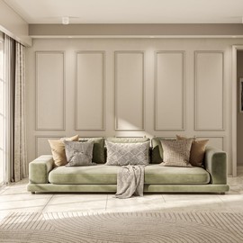 Birdeco Premade Wall Molding Kit Construction Adhesive, Ready to Assemble Wainscoting Panels Set of 3, Installed with Glue, Pre-Cut Molding Trim for Interrior Wall, DIY (9 Frames)