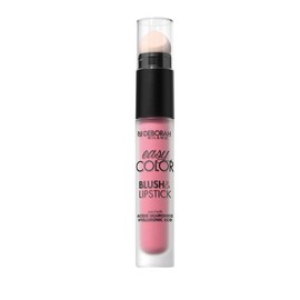 Deborah Milano Rouge & Lipstick Easy Colour 02 Cold Rose with Hyaluronic Acid and Almond Oil, Intense Colour and Long Hold on Cheeks and Lips, 30 ml