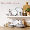 VEWEET Annie Porcelain Dinnerware for 6, 30-Piece Pink Floral Dish