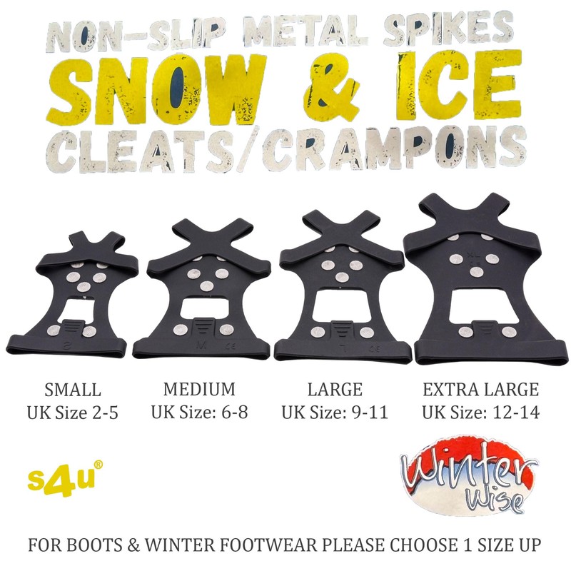Winter Wise Ice Snow Grips 10-Stud Anti Slip Winter Ice