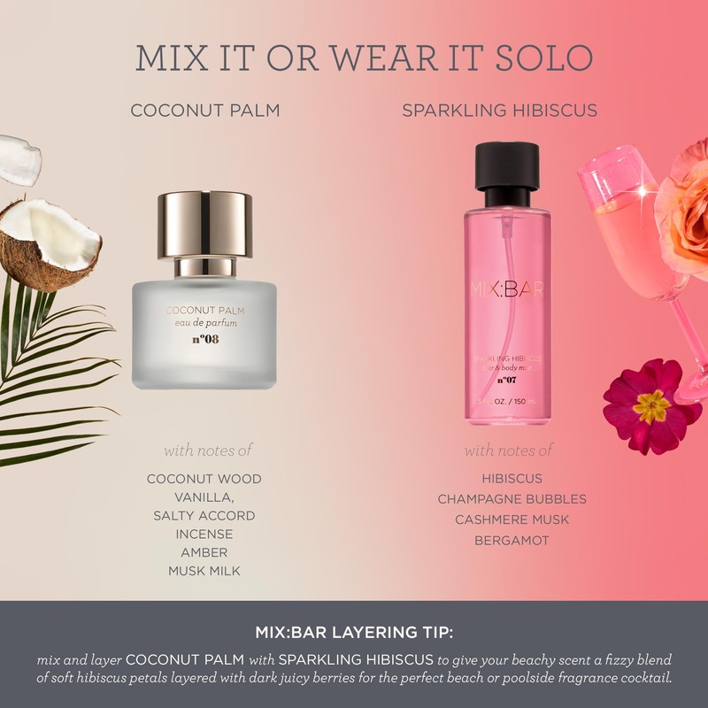 MIX:BAR Perfume for Women - Coconut Palm Fragrance - Eau