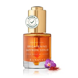 RANAVAT BOTANICS Brightening Saffron Serum - Discoloration Correcting Face Serum, Dark Spot Corrector, Vitamin C Alternative & Hyperpigmentation Treatment - Leaves Skin with a Healthy Glow (1 oz)