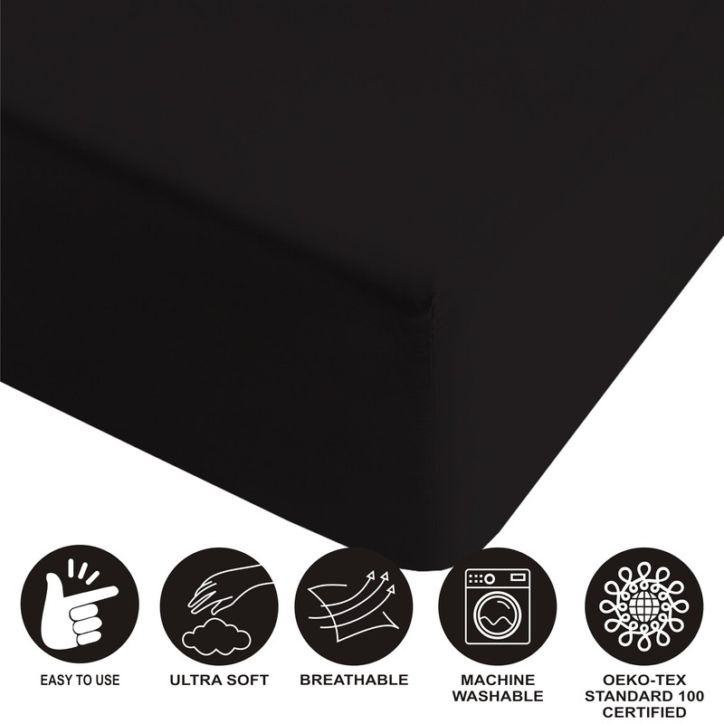 R&Z Extra Deep Polycotton Non Iron Fitted Sheet Easy Care