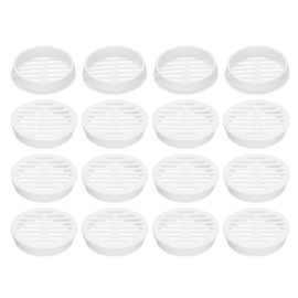 QUARKZMAN Pack of 20 50 mm/2 inch Ventilation Grille Round Soffit Ventilation Grille, White Plastic Festoon Ventilation Cover for Bathroom, Home, Office, Kitchen, Cabinet, Wardrobe