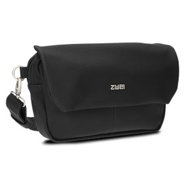 Zwei Mademoiselle.M MH40 Women's Hip Bag Crossbody Bag 2 Litre Volume, Small Messenger Bag as Waist Bag, Bum Bag or Chest Bag, Classic Elegant, Nubuck black, Classic