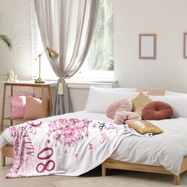 Jinmaple 80 Geburtstag, 80 Geburtstag Geschenke Frauen, 80. Geburtstag Frau, Geschenke Zum 80 Geburtstag Frau, Geschenk 80. Geburtstag Frau, 80 Geburtstag Deko Decke 150x130CM