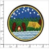 Patchwork Paradise Scenic Bear Camping Patch – Starry Night Campfire