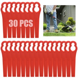 30 Pcs Plastic Grass Trimmer Blades, Cordless Strimmer Blades 83 mm Lawn Mower Cutting Blades Garden Mower Replacement Blades for Einhell Grass Strimmer-Red