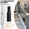 DEVALLEY Wrought Iron Balusters (Set of 10),1/2 inch Single Rectangle