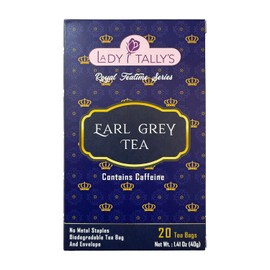 Herbal Cup Tea - Lady Tallys Earl Grey, Rich Flavor and Aroma for Daily Indulgence, Caffeinated, Enjoy Hot Cold Summer Winter, 20 Teabags (Pack of 6)