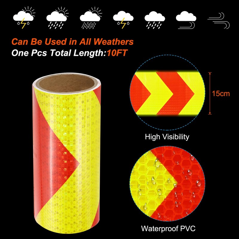 PATIKIL Reflective Tape, 8 Inch x 10 FT Waterproof High