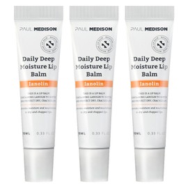 Paul Madison Daily Deep Moisture Lip Balm, Lanolin, Plum Flavor, 10g, 3 Moisture Lanolin Lip Balms 3 pcs / 폴메디슨 데일리 딥 모이스처 립밤, 라놀린, 플럼향, 10g, 3개 모이스쳐라놀린립밤 3개