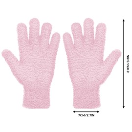 Patelai 2 Pairs Microfiber Gloves for plants Dusting Cleaning Glove Mittens House Cars Blinds Dusting(Pink, Rose Red,Large)