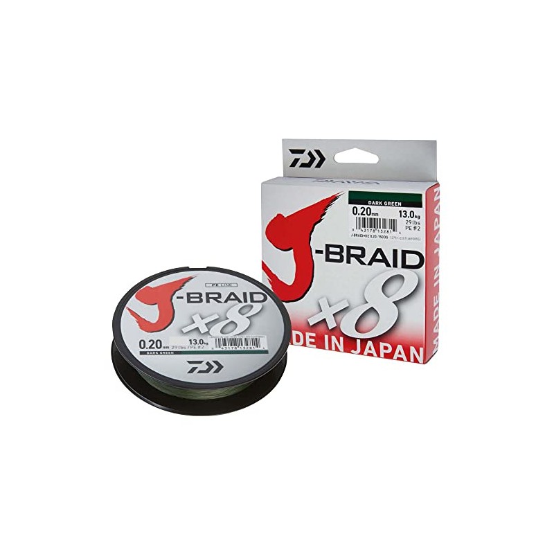 Daiwa J- Braid x8 – Fishing Line Braided Round, Dark