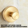 2Pcs Suction Hooks for Bathroom,Shower Towel Gold Hook Cup,Duty Vacuum