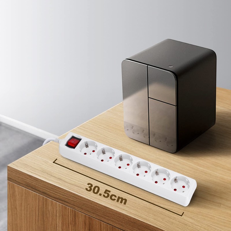 Aigostar Power Strip 6-Way with Switch Table Socket Child Safety