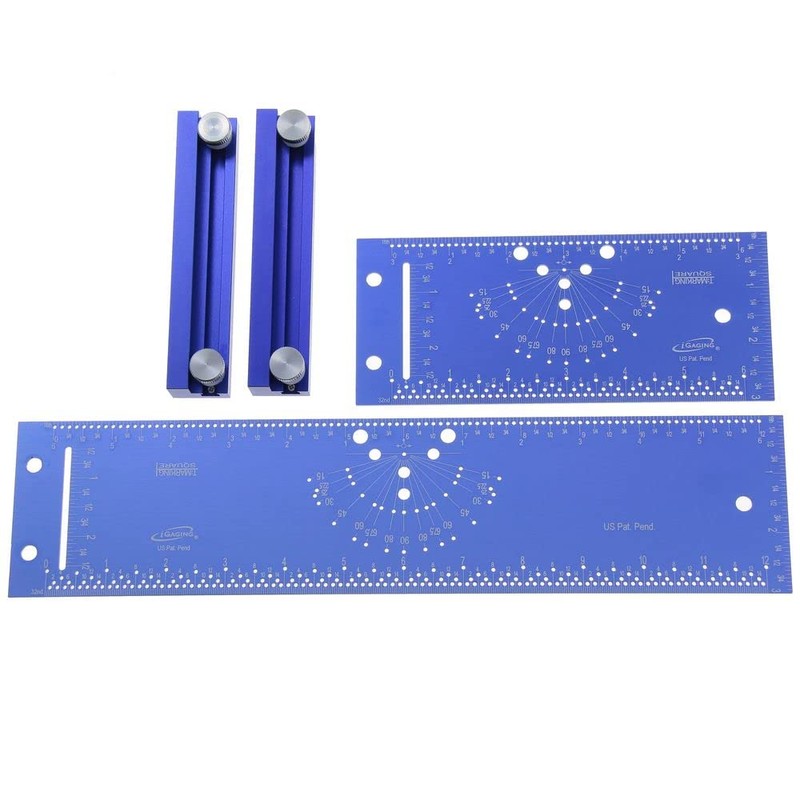 iGaging T-Marking Square Rule Bevel Gauge Center Finder Set EZ