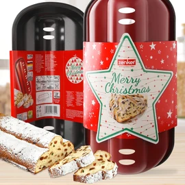 Zenker 6004 Stollenbackform 31 cm Sparkling Christmas, hochwertige Stollenform mit Antihaftbeschichtung für kinderleichtes Backen, Backform für Christstollen zum selber machen, Mehrfarbig
