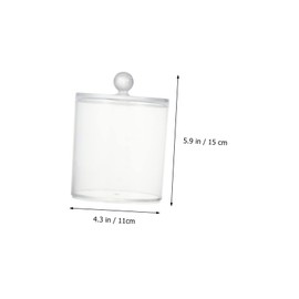 STOBAZA 3pcs Transparent Desktop Storage Boxes with Lids for Cotton Swabs Makeup Remover and Accessories for Home Bathroom and Dressing Table Organization