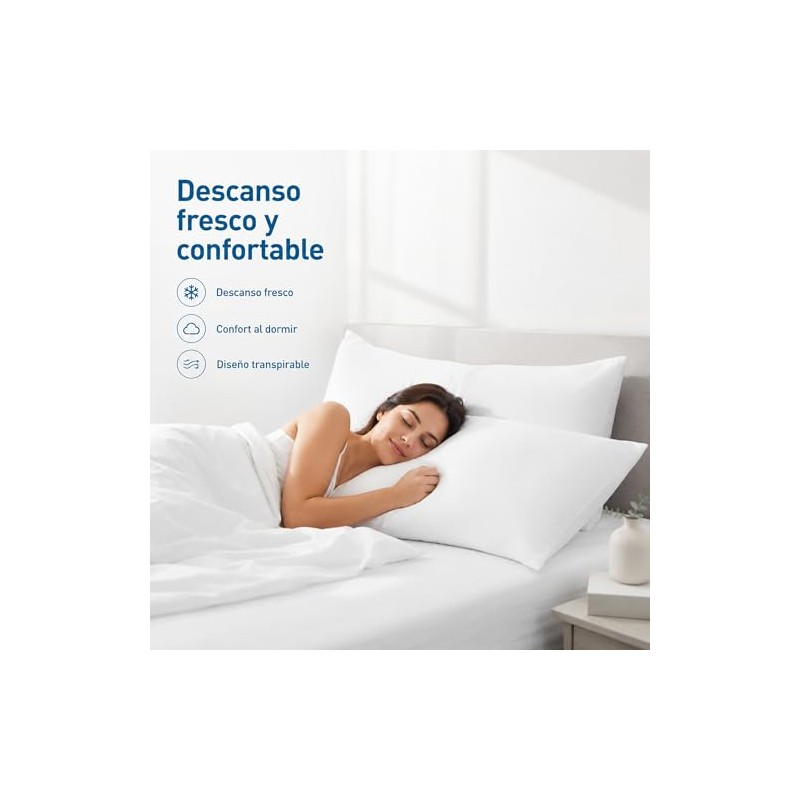 Bluelander 2 Almohadas de Microfibra, Suavidad y Comodidad Garantizada, Almohadas