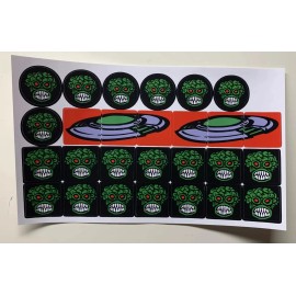 Pinball Gurus Attack From Mars Pinball Vinyl Die Cut Playfield Target Stickers/Decals Full Set