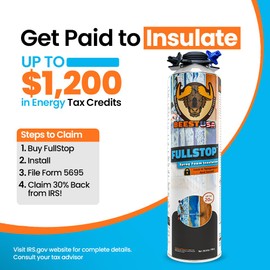 BEEST FullStop Spray Foam Insulation for Wall & Attic (40 Board ft/sq.ft) Perfect Heat & Sound Proofing for Reduced Energy Bills - One Component Polyurethane Foam Insulation Can - 2 Pack (26.8 oz)