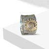 SWBRJ Blooming Sunflower Wide Band Ring for Women,Silver Big Large