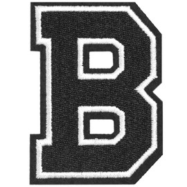 TACVEL 3 Pieces 3.14inch Iron on Letter Patch, Full Embroidery Letter Patch, Iron Alphabet Letter A-Z Iron on Sew on Patches for Clothes, Dress, Hat, Socks, Jeans, DIY Accessories, 3.14inch (Black, B)