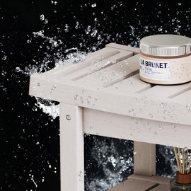 FERFALDER Shower Bench Seat, Bath Shower Stool with Storage Towel Shelf, HDPE Shower Chair for Inside Bedroom Outdoor