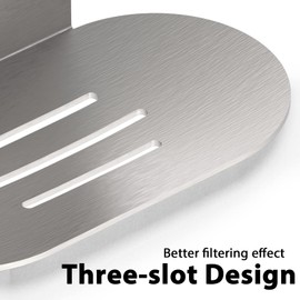 Soap Dish for Shower, 3 Slot Self-Adhesive Soap Holder for Bathroom, Wall Mounted Shower Soap Holder, Stainless Steel Soap Tray (Brushed Silver)