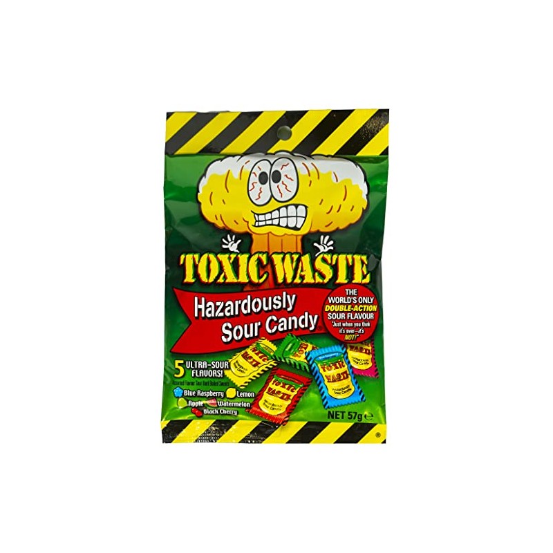Candy Dynamics Toxic Waste Hazardously Sour Bag, 57 g (Pack