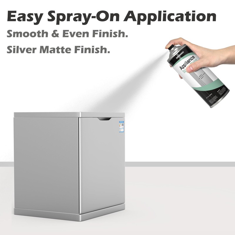 NADAMOO Matte Silver Appliance Spray Paint, Rust-Resistant Formula to Renew