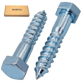SKIR'CO (4 pcs) Zinc Plated Steel Hexagonal Head Wood Screws M16 x 80 mm, DIN 571 Coach Screws, Hex Screw, Lag Bolts