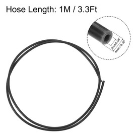 sourcing map Pneumatic PTFE Air Tubing Hose Kit 4mm OD 1M Length Black with Tube Cutter and M6 M10 Fittings
