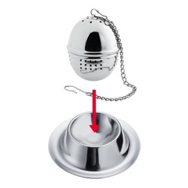 Westmark Teatime 153622E7 Tea Set with 2 Oval Tea Eggs Diameter 4 cm and 2 Drip Trays Stainless Steel Silver