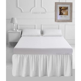 16" Extra Deep Frilled Base Valance Sheets Plain Dyed Easy Care Percale Polycotton Bed Sheets White Single