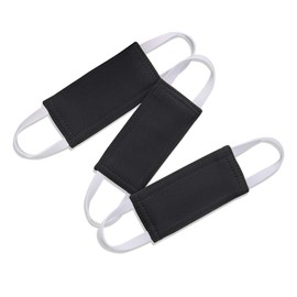 Nursery Door Cushion for Silence - Door Jammer Closer Latch Cover Solid with Strong Elastic Straps Door Covers for Universal Fits, Set of 3, 4x2 inches, Black